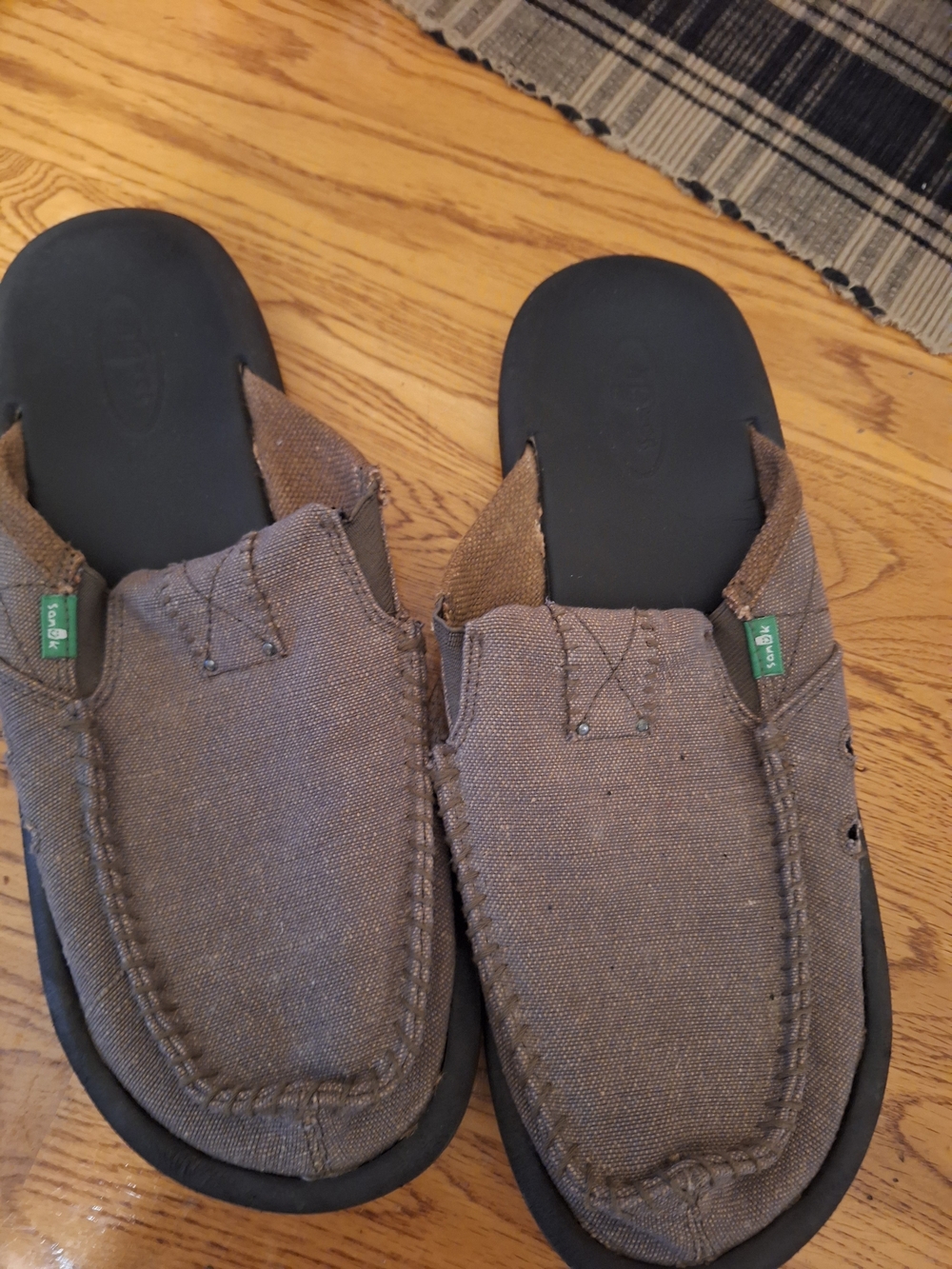 Sanuk Men’s Brown Canvas Slip-On Casual Shoes